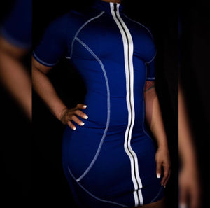 Blue reflective dress