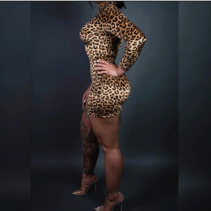 Cheetah print mini dress