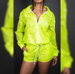 Neon lime green wind breaker set