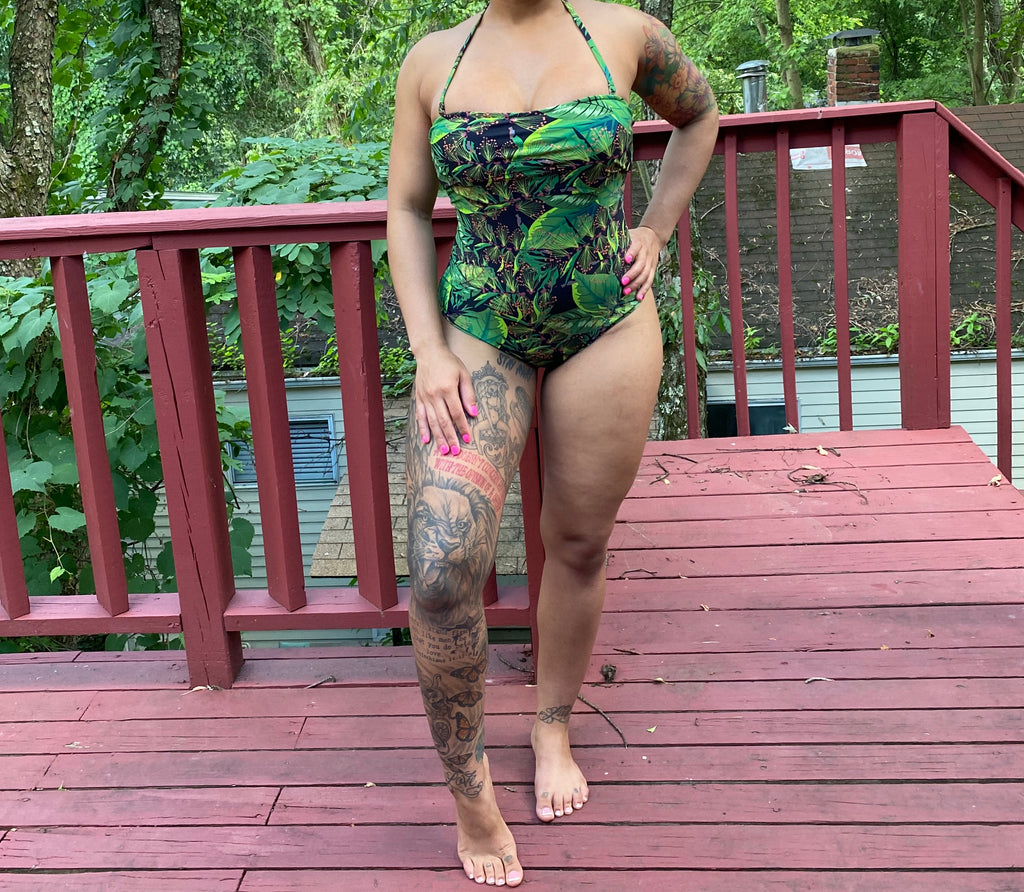 Full coverage one piece swim suit